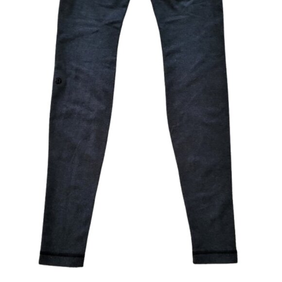 Lululemon Wunder Under Roll Down Leggings Heathered Black Size 4 - Picture 7 of 14